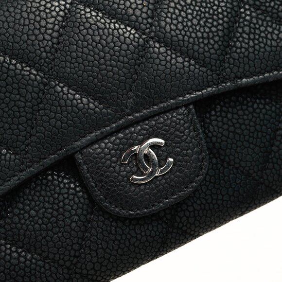 Chanel 13S Noir Caviar Classic Quilted Flap Portefeuille Wallet - Picture 7 of 15